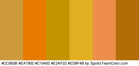 #CC993B #EA7900 #C19400 #E2AF22 #ED8F4B #B26D07 Colors