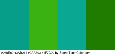 #069E89 #3AB211 #0AA893 #1F7C00 Colors