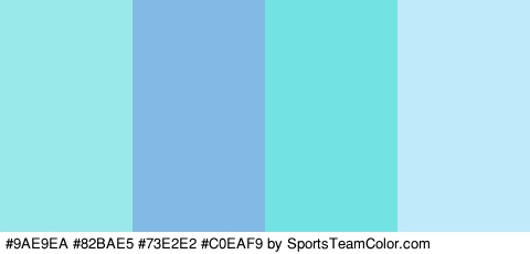 #9AE9EA #82BAE5 #73E2E2 #C0EAF9 Colors