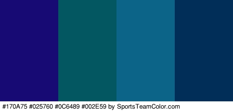 #170A75 #025760 #0C6489 #002E59 Colors