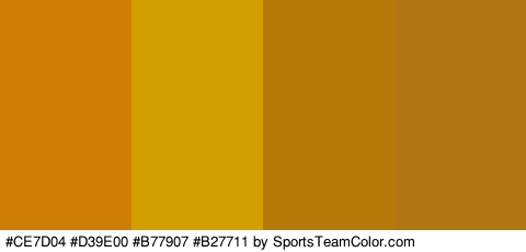 #CE7D04 #D39E00 #B77907 #B27711 Colors