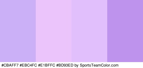 #CBAFF7 #EBC4FC #E1BFFC #BD93ED Colors