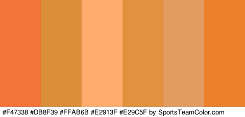 #F47338 #DB8F39 #FFAB6B #E2913F #E29C5F #EF802B Colors