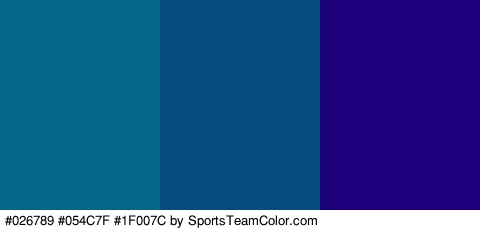 #026789 #054C7F #1F007C Colors