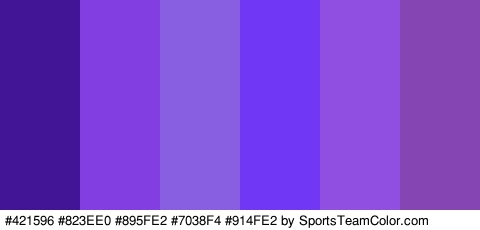 #421596 #823EE0 #895FE2 #7038F4 #914FE2 #8545B2 Colors