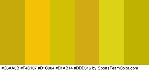 #C6AA0B #F4C107 #D1C004 #D1AB14 #DDD316 #BFB200 Colors