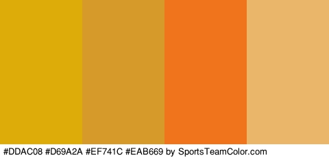 #DDAC08 #D69A2A #EF741C #EAB669 Colors