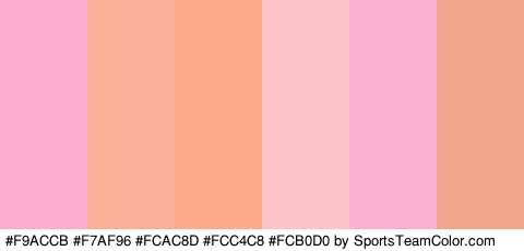 #F9ACCB #F7AF96 #FCAC8D #FCC4C8 #FCB0D0 #F2A58A Colors