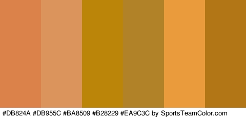 #DB824A #DB955C #BA8509 #B28229 #EA9C3C #B27617 Colors