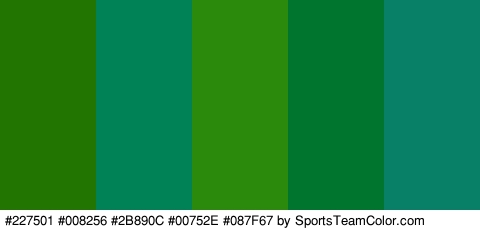 #227501 #008256 #2B890C #00752E #087F67 Colors