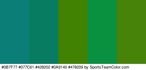 #0B7F77 #077C61 #428202 #0A9140 #478209 Colors