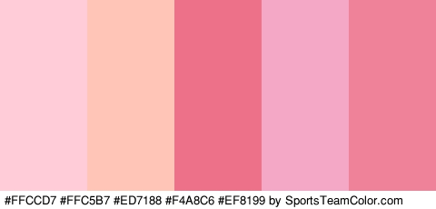 #FFCCD7 #FFC5B7 #ED7188 #F4A8C6 #EF8199 Colors