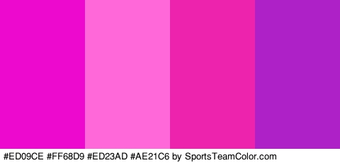 #ED09CE #FF68D9 #ED23AD #AE21C6 Colors