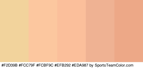 #F2D39B #FCC79F #FCBF9C #EFB292 #EDA987 Colors