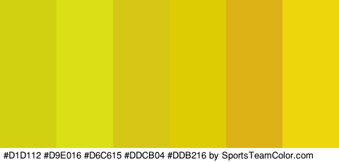 #D1D112 #D9E016 #D6C615 #DDCB04 #DDB216 #EDD60B Colors