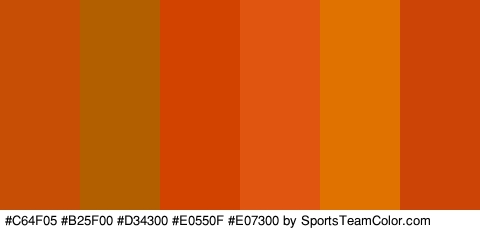 #C64F05 #B25F00 #D34300 #E0550F #E07300 #CC4406 Colors