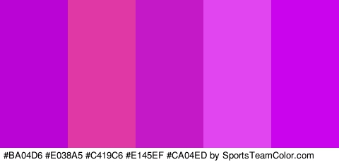 #BA04D6 #E038A5 #C419C6 #E145EF #CA04ED Colors