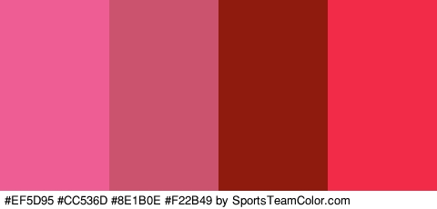 #EF5D95 #CC536D #8E1B0E #F22B49 Colors