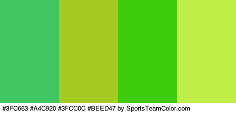 #3FC663 #A4C920 #3FCC0C #BEED47 Colors