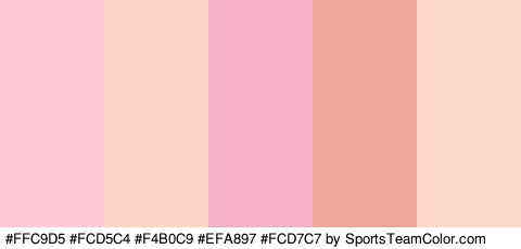 #FFC9D5 #FCD5C4 #F4B0C9 #EFA897 #FCD7C7 Colors