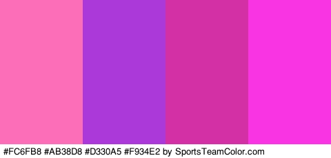 #FC6FB8 #AB38D8 #D330A5 #F934E2 Colors