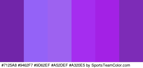 #7125A8 #9462F7 #9D62EF #A52DEF #A320E5 #7D2CB7 Colors