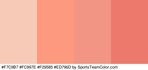 #F7C9B7 #FC997E #F29585 #ED796D Colors