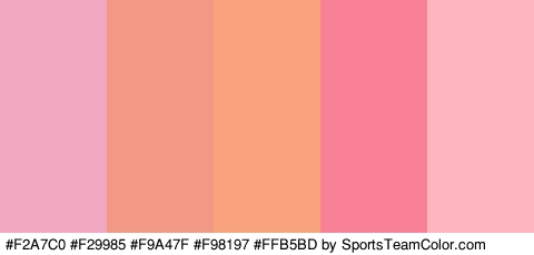 #F2A7C0 #F29985 #F9A47F #F98197 #FFB5BD Colors