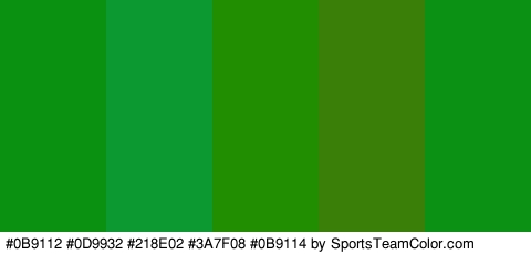 #0B9112 #0D9932 #218E02 #3A7F08 #0B9114 Colors