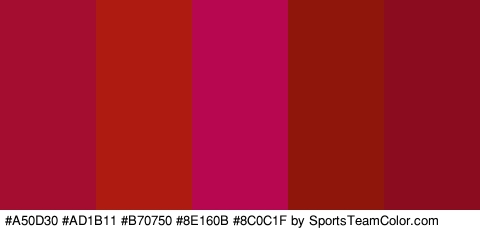 #A50D30 #AD1B11 #B70750 #8E160B #8C0C1F Colors