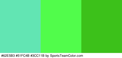 #62E5B3 #51FC4B #3CC11B Colors