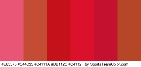 #E85575 #C44C35 #C4111A #DB112C #C4112F #B54627 Colors