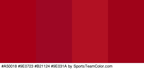 #A50018 #9E0723 #B21124 #9E031A Colors