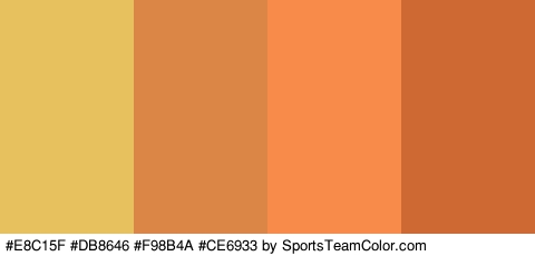 #E8C15F #DB8646 #F98B4A #CE6933 Colors