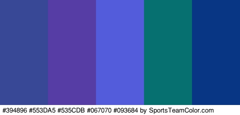 #394896 #553DA5 #535CDB #067070 #093684 Colors