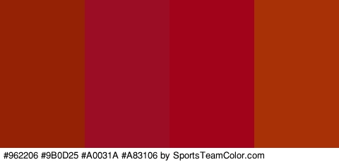 #962206 #9B0D25 #A0031A #A83106 Colors