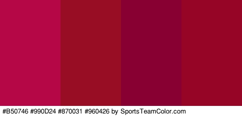 #B50746 #990D24 #870031 #960426 Colors