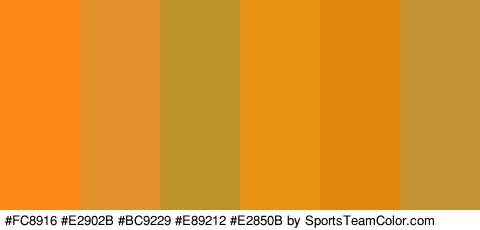 #FC8916 #E2902B #BC9229 #E89212 #E2850B #C49333 Colors