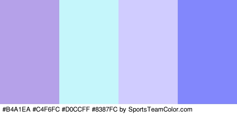 #B4A1EA #C4F6FC #D0CCFF #8387FC Colors