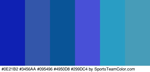 #0E21B2 #3456AA #095496 #4950D8 #299DC4 #479DB7 Colors