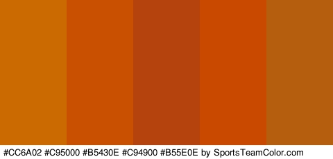 #CC6A02 #C95000 #B5430E #C94900 #B55E0E Colors