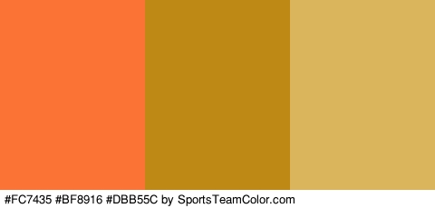 #FC7435 #BF8916 #DBB55C Colors