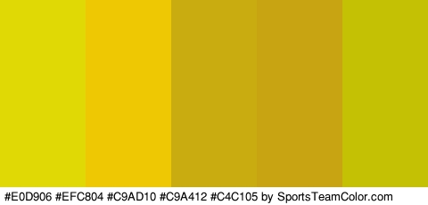 #E0D906 #EFC804 #C9AD10 #C9A412 #C4C105 Colors