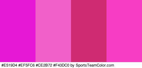 #E519D4 #EF5FC6 #CE2B72 #F43DC0 Colors