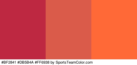 #BF2841 #DB5B4A #FF6938 Colors