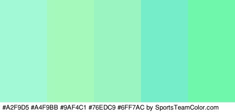 #A2F9D5 #A4F9BB #9AF4C1 #76EDC9 #6FF7AC Colors