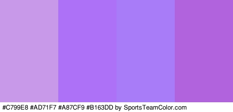 #C799E8 #AD71F7 #A87CF9 #B163DD Colors