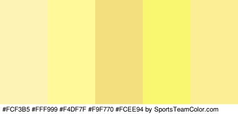 #FCF3B5 #FFF999 #F4DF7F #F9F770 #FCEE94 Colors