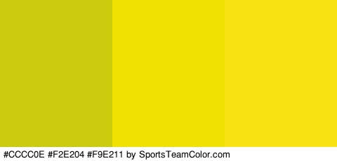 #CCCC0E #F2E204 #F9E211 Colors