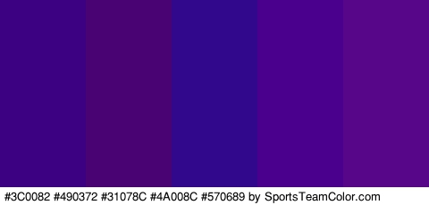 #3C0082 #490372 #31078C #4A008C #570689 Colors